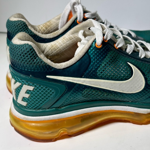 Nike Air Max Mens Miami Dolphins Aqua Orange Vintage Size 7.5 - Picture 7 of 16